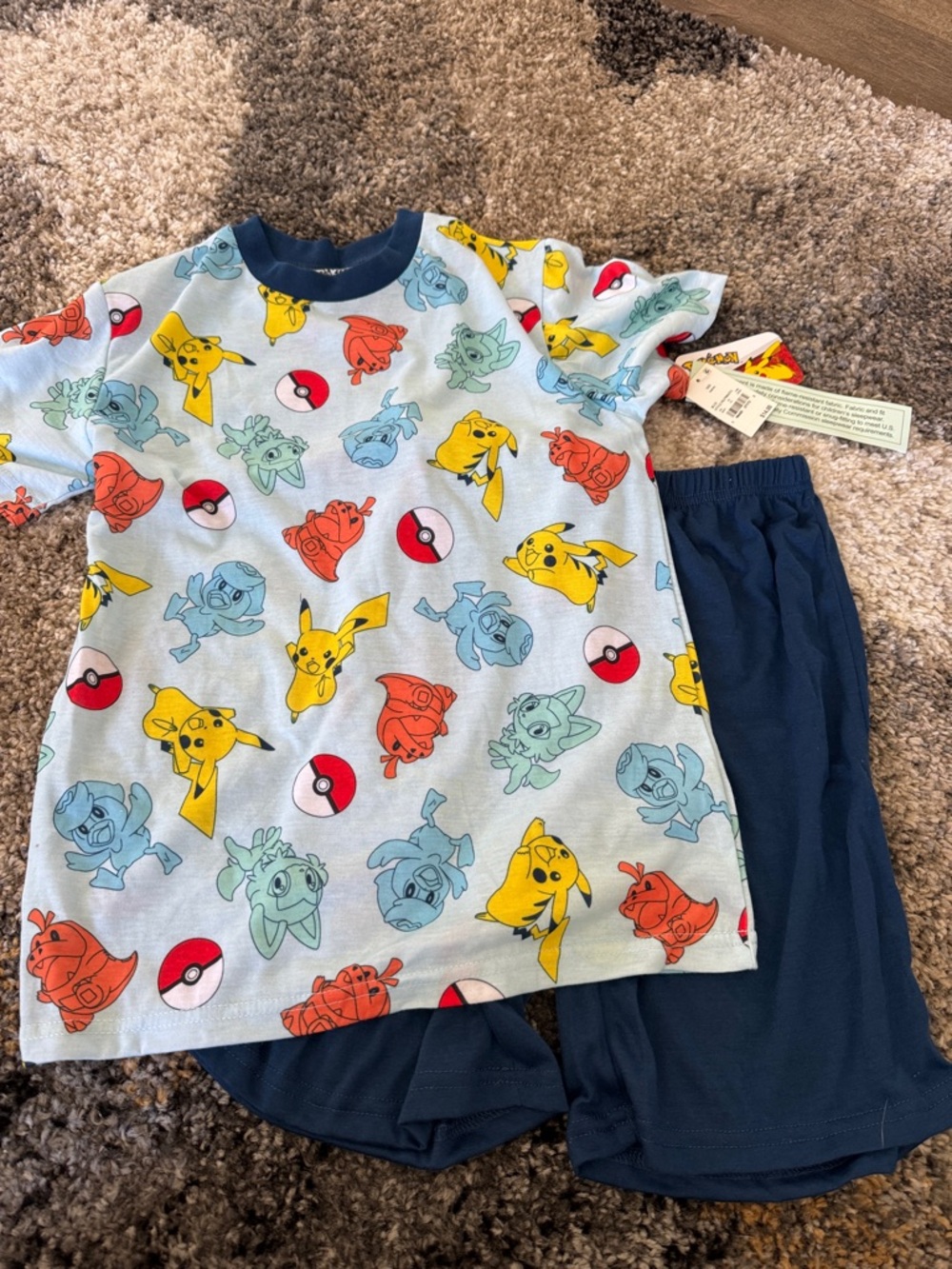 Target Kids Blue Pikachu & Pokémon Print Short Pajama Set